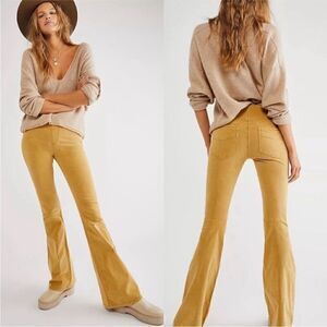 FREE PEOPLE NWT WE THE FREE Pull On Corduroy Flare Color Hayloft Size 31